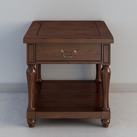 Charming Vintage Side Table 3D model