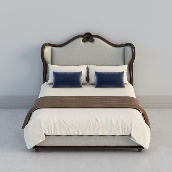 Elegant Vintage Bed 3D model