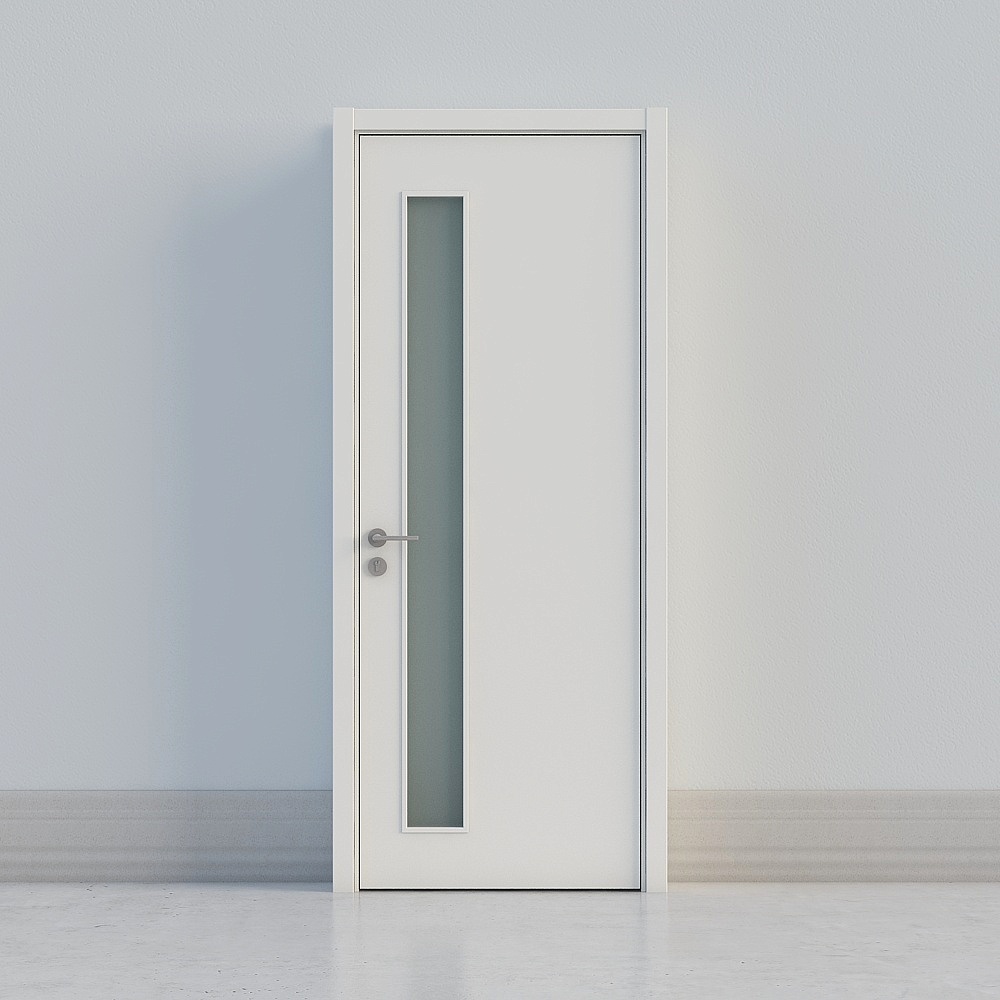 モダンなベージュの窓付きドア