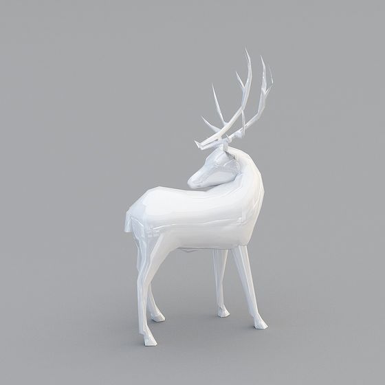 Elegant Low-Poly Deer 3D Model