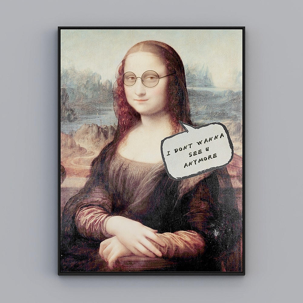 Mona Lisa's Reflection Low Poly 3D Model