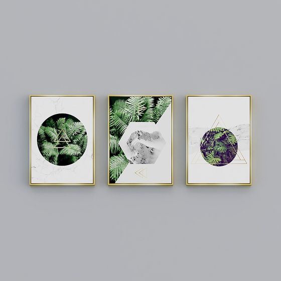 Modern Geometric Wall Art 3D model Collection