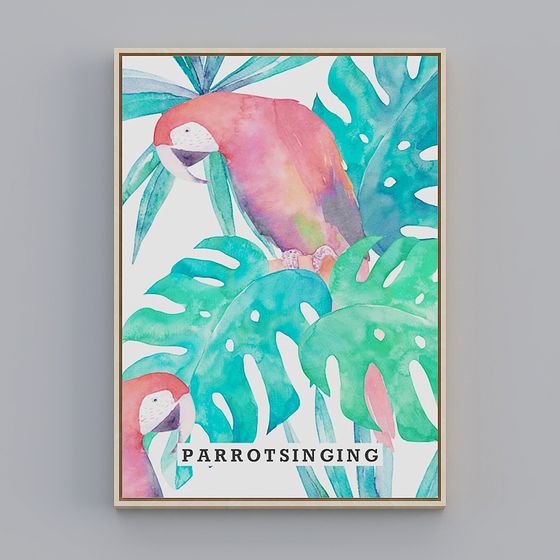 Parrotsinging 3D model for Tropical Decor