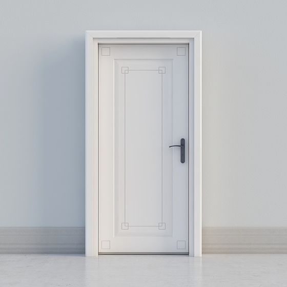 Minimalist Pure Door 3D model for Modern Interiors