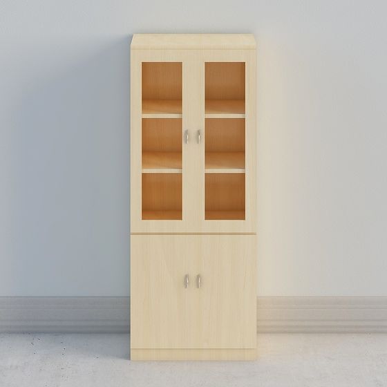 Elegant Low-Poly Bookshelf 3D model for Modern Interiors