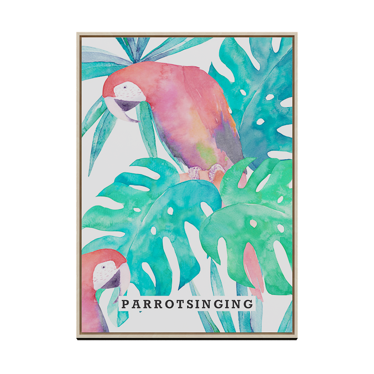 Parrotsinging 3D Model – Tropical Watercolor Style