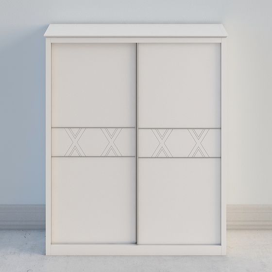 Stylish Sliding Door Wardrobe 3D model