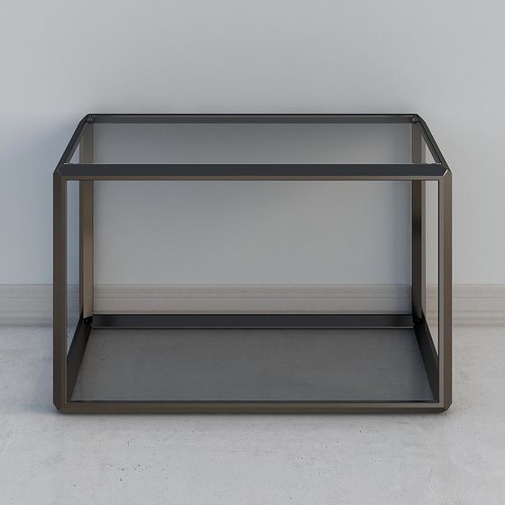 Sleek Minimalist Glass Display Cabinet 3D model