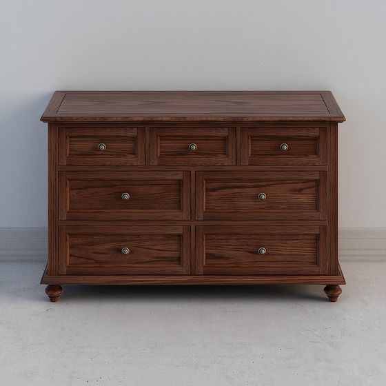 Vintage 6 Drawer Cabinet 3D model