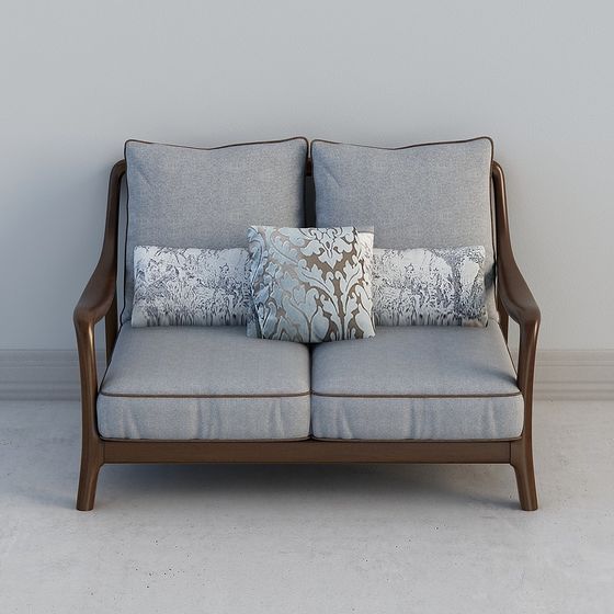 Chic Low Polygon Sofa 3D model for Modern Interiors