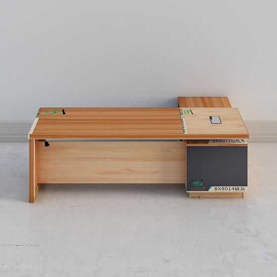 Stylish Wooden Desk 3D model for Modern Interiors