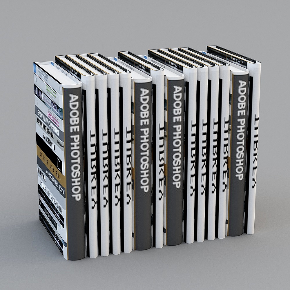 Realistic Bookshelf 3D model