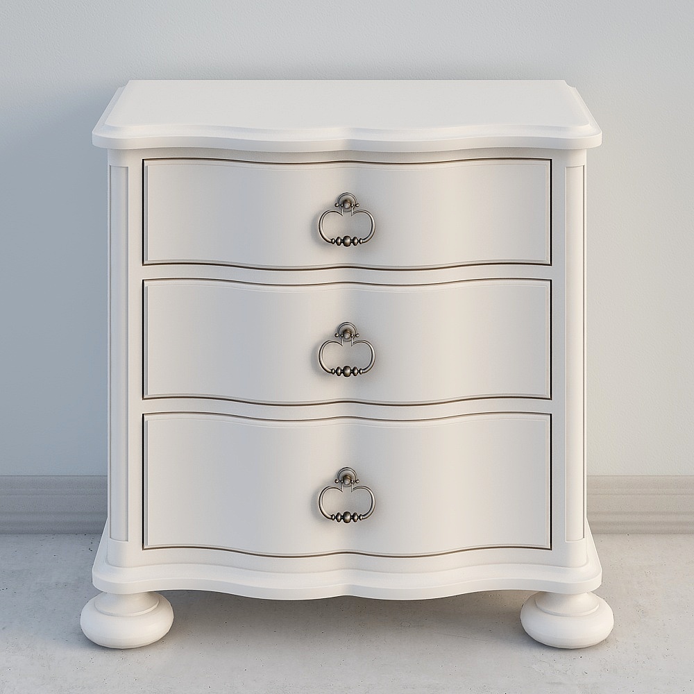 Elegant Low-Poly Nightstand 3D model