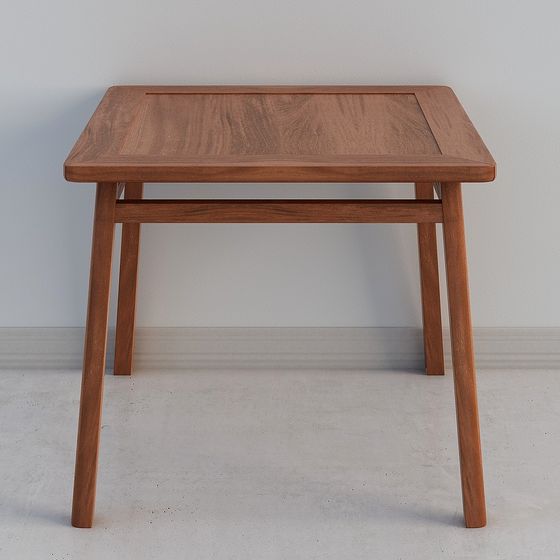 Minimalist Brown Dining Table 3D Model - Pears DSCT1803