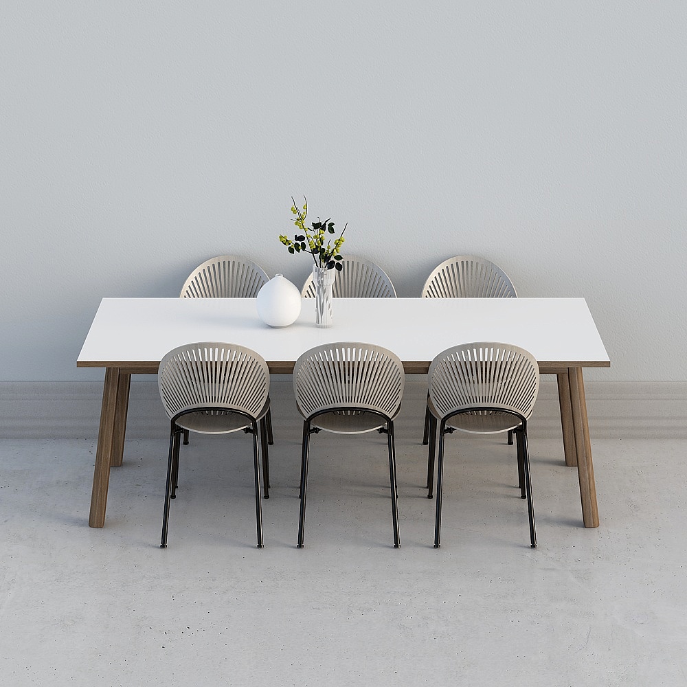 Cool house music-a Nordic dining table and chairs combination