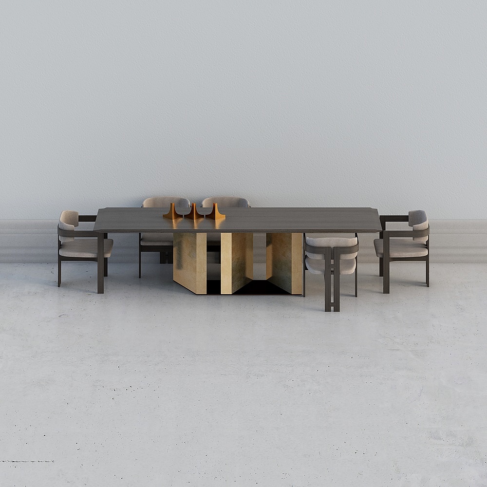 Cool house music-a post-modern Light Luxury long dining table an