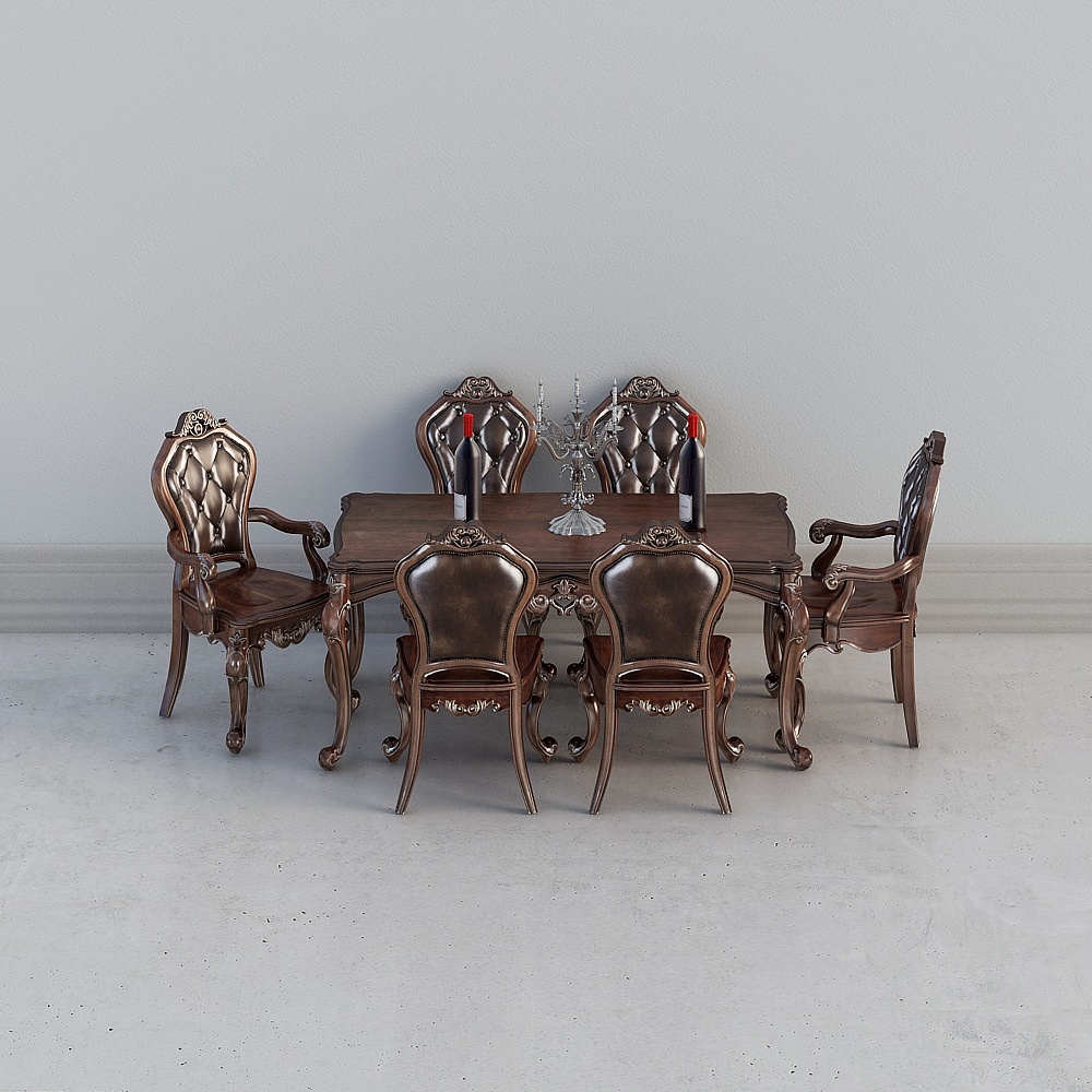 Cool house music-62. European-style solid wood dining table and 