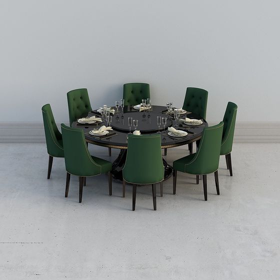 Sophisticated Round Dining Table 3D model
