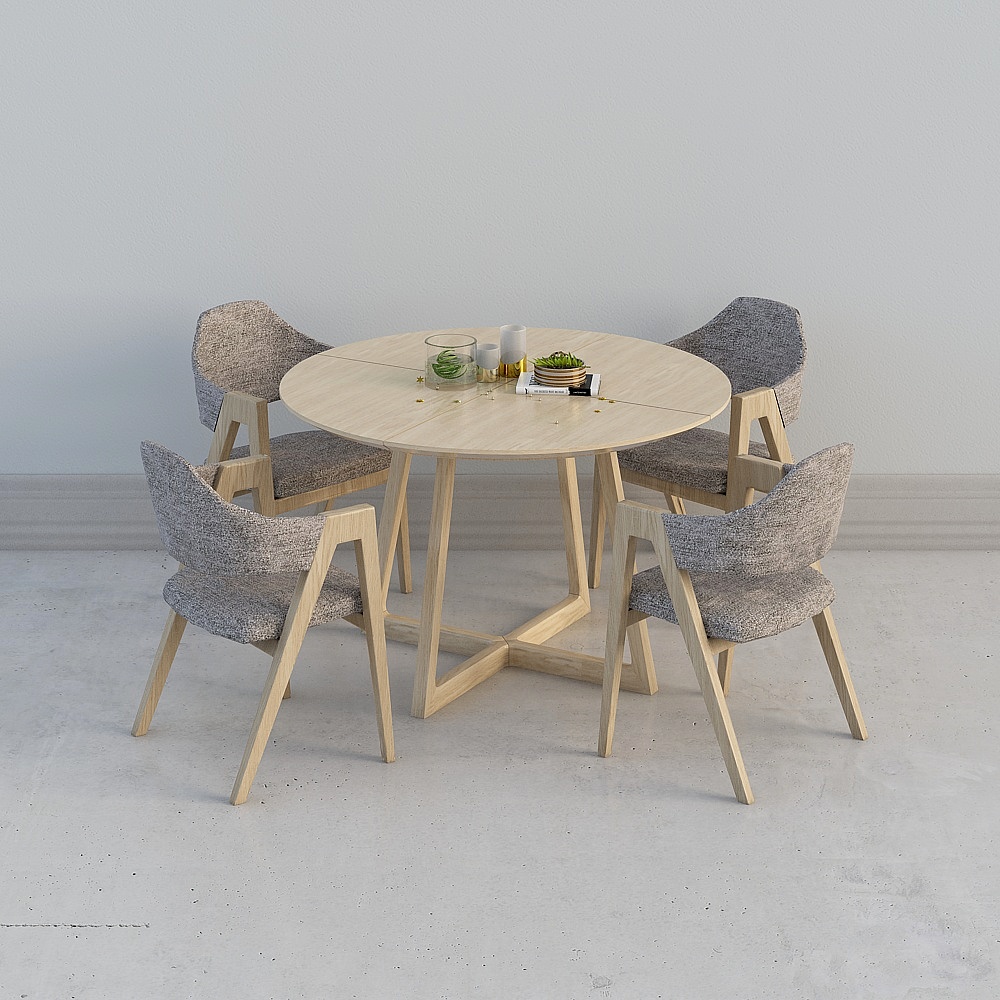 Cool House Musique-25. Combiné Nordique Table Ronde et Chaises (1)