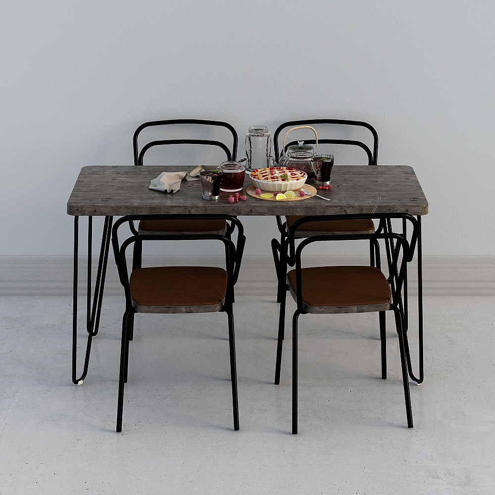 Cool house music-31. Industrial wind dining chairs decoration co