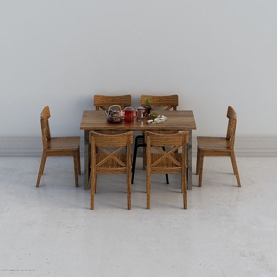 Cozy Dining Set 3D model for Modern and Vintage Interiors