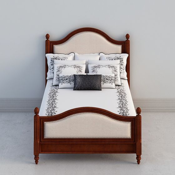 Elegant Low-Poly Bed Frame 3D Model