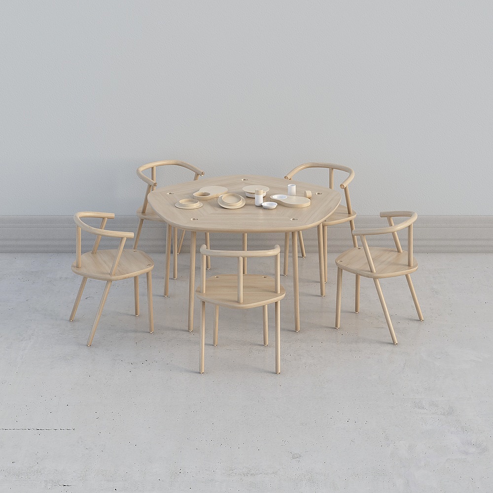 Cool house music-a Nordic solid wood dining table chairs portfol