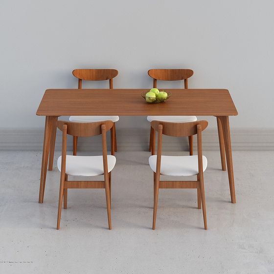 Mid-Century Dining Set 3D model