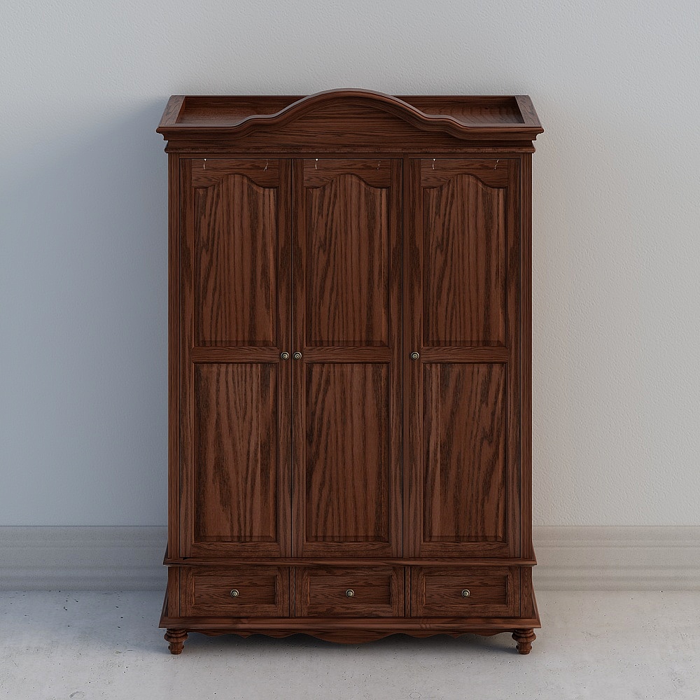 Classic Wardrobe 3D Model Blending Vintage and Modern