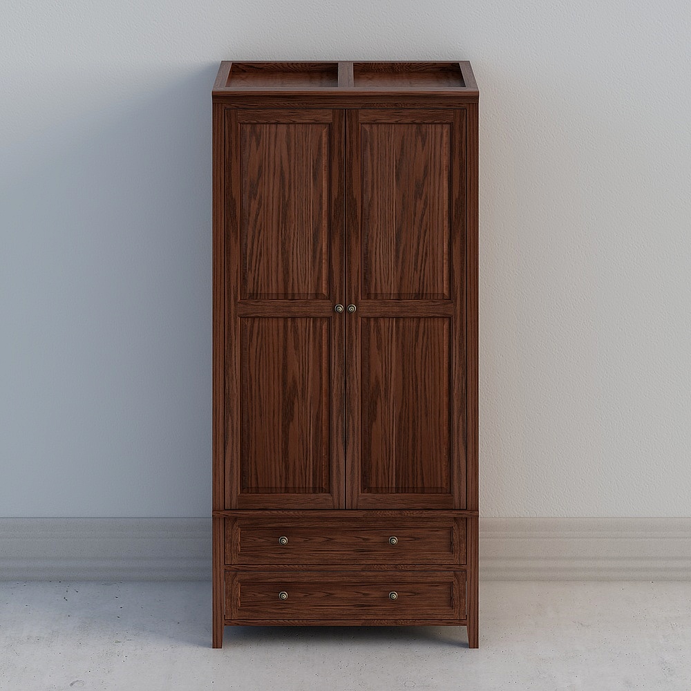 Elegant Low-Poly Wardrobe 3D model