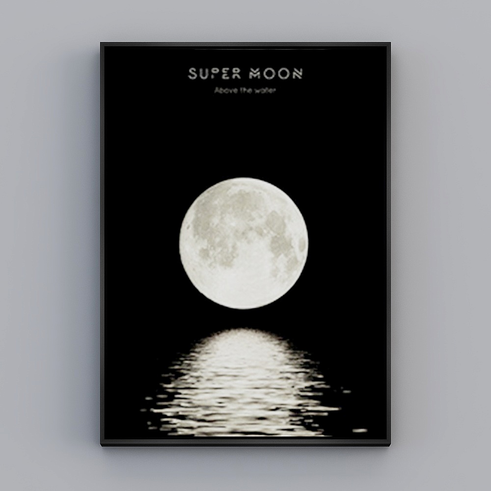 Super Moon Above the Water 3D model