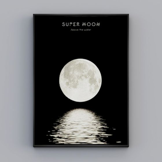 Super Moon Above the Water 3D model