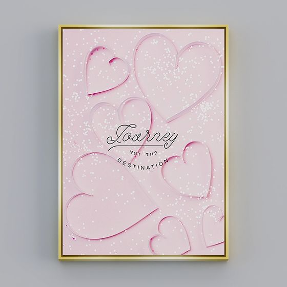 Heart's Journey 3D model in Romantic Pink