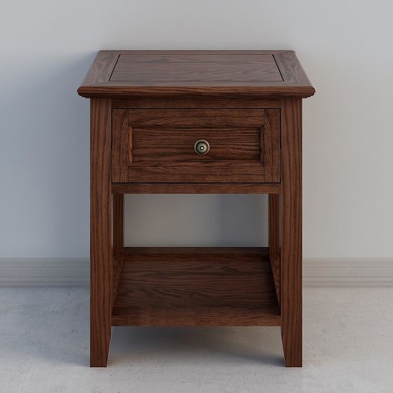 Elegant Low-Poly Nightstand 3D model