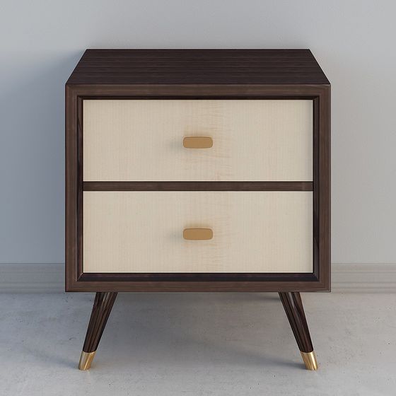 Elegant Low-Poly Bedside Table 3D model