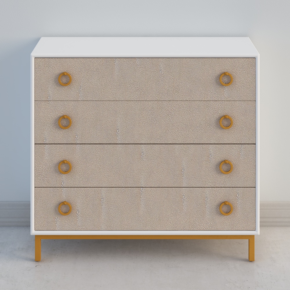 Gabinete de cuatro cubos de cuero de tiburón americano moderno