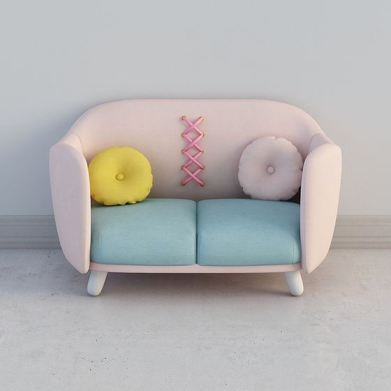 Low Polygon Vintage-Modern Sofa 3D model