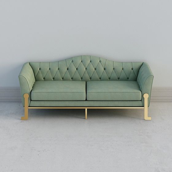 Chic Low-Poly Sofa 3D model for Contemporary Spaces