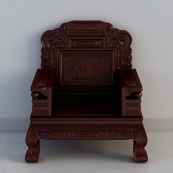 Royal Throne 3D model - A Fusion of Classic and Modern Design
