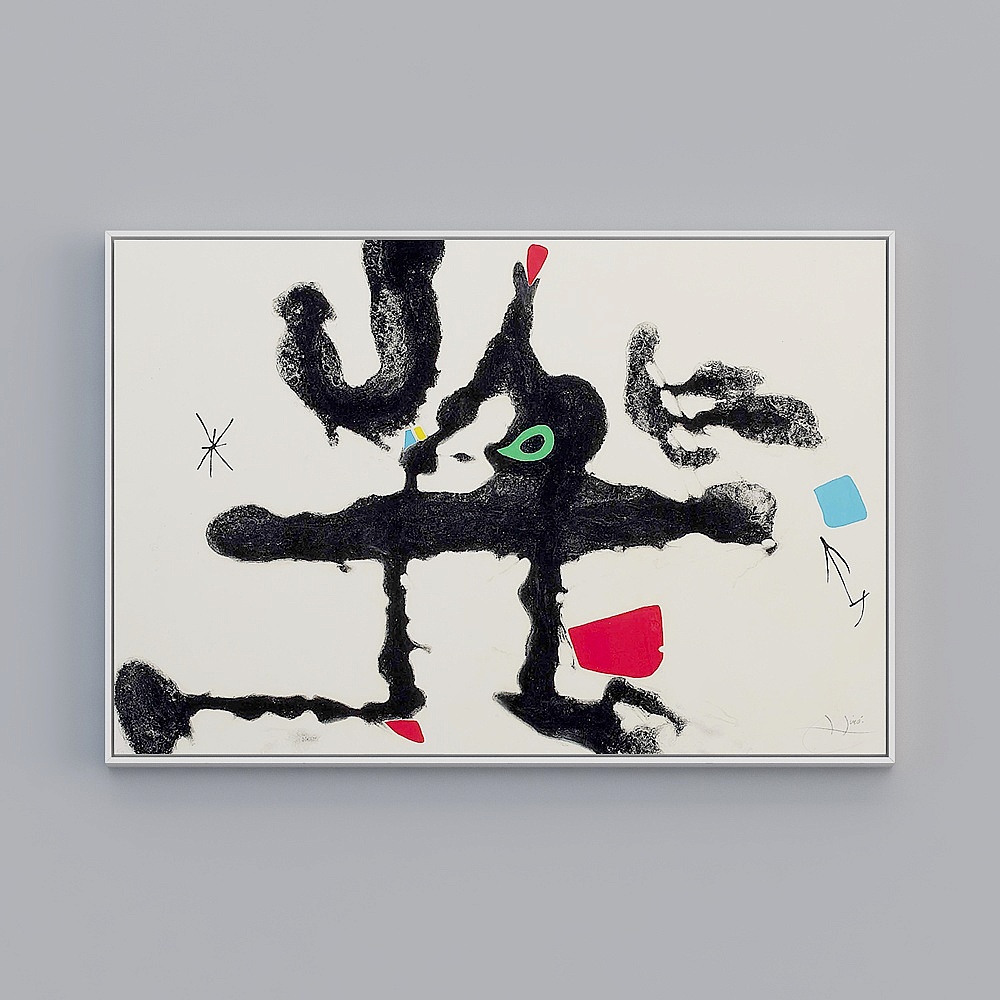 Kippe Modern Industrial Wind Bar single horizontal white frame abstract 83x123cm doodle decorative painting wrgz-x-10