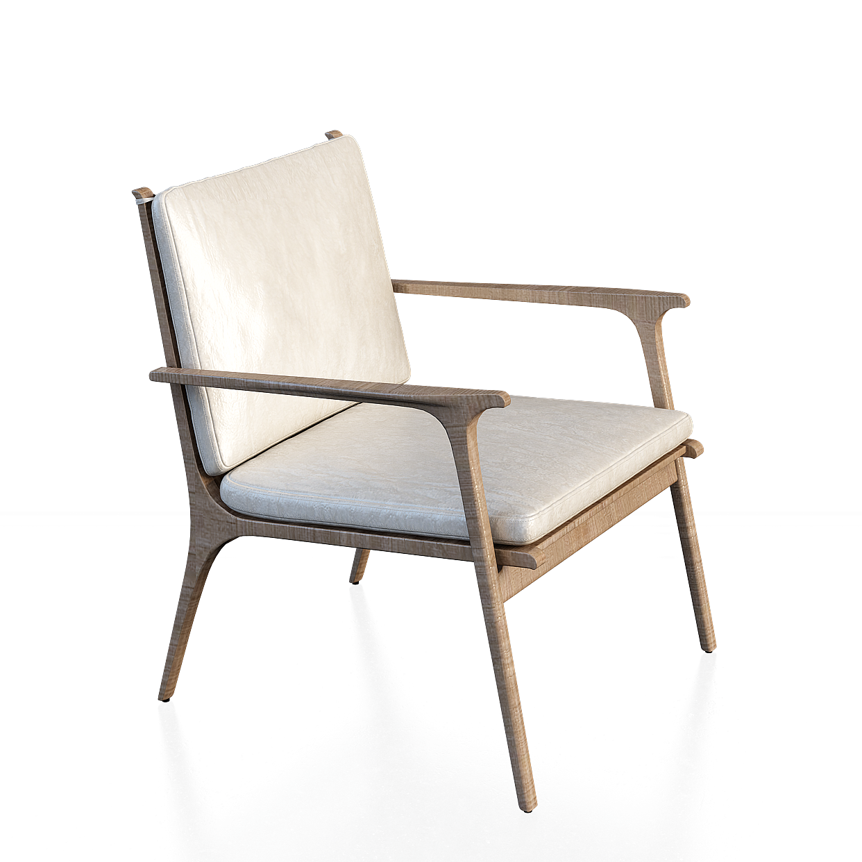 Modern Scandinavian Single Sofa – Wood Finish