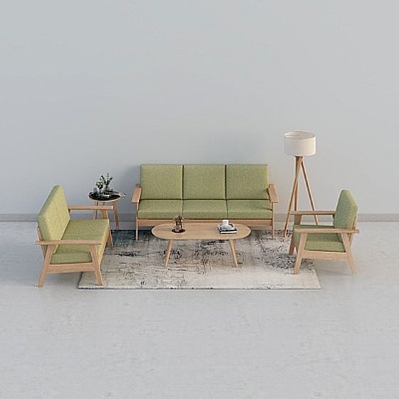 City Oasis Living Room 3D model for Modern Spaces