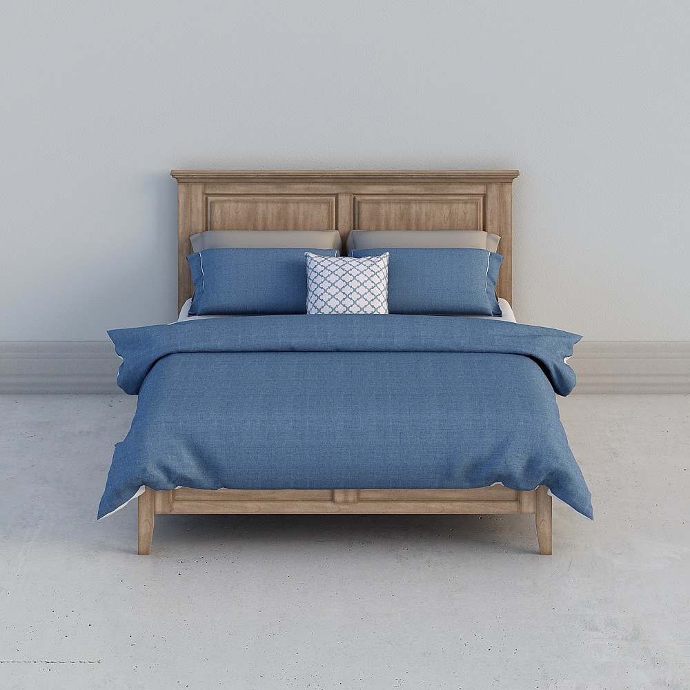 Uefa Art Rhine/American Light Luxury Full Solid Wood Bed 1.8m double master bedroom high box storage 014E-2