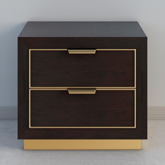 Minimalist Wooden Nightstand 3D model