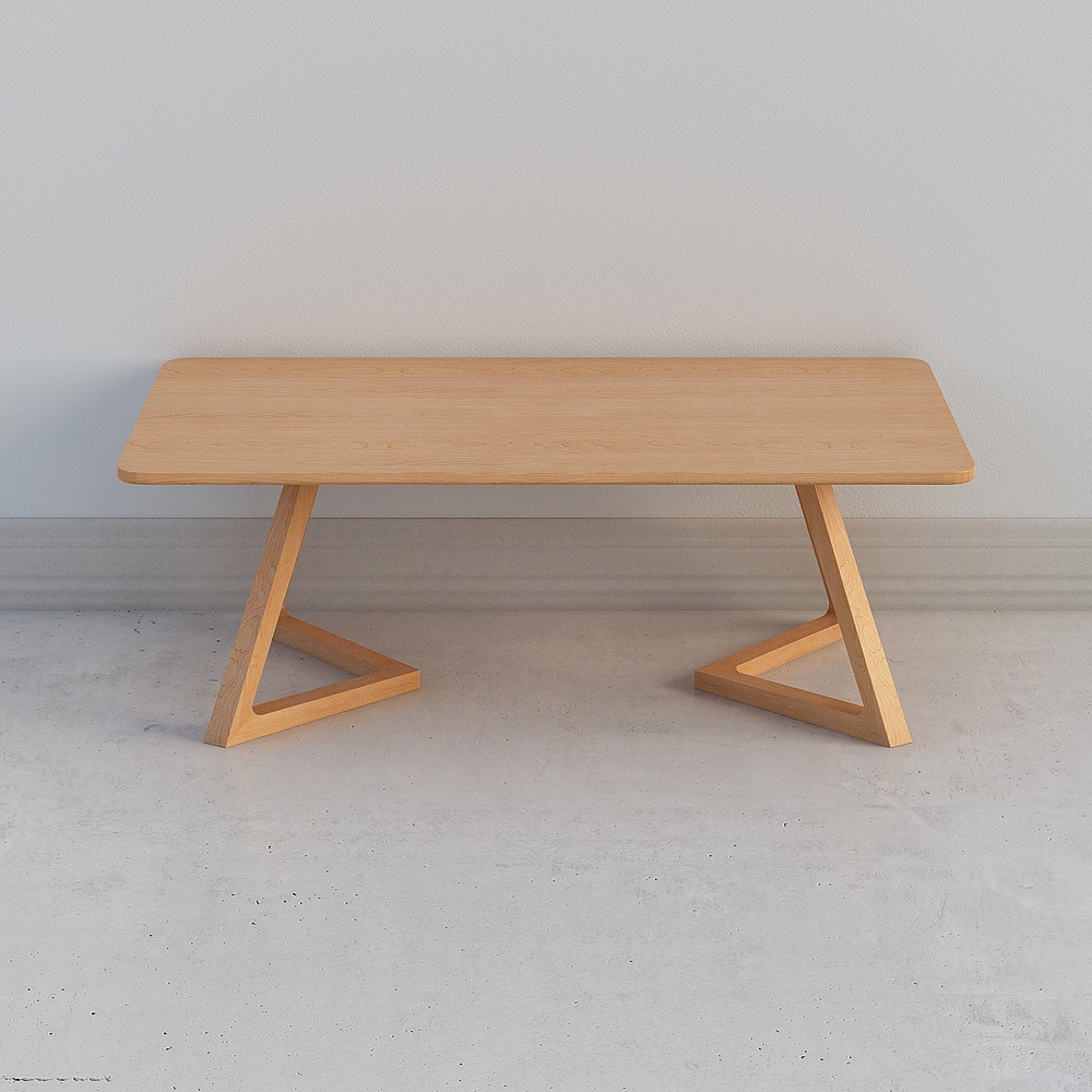 Z-Shaped Wooden Table 3D Model