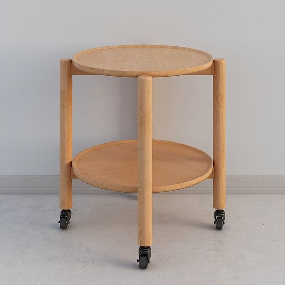 Stylish Mobile Round Table 3D model