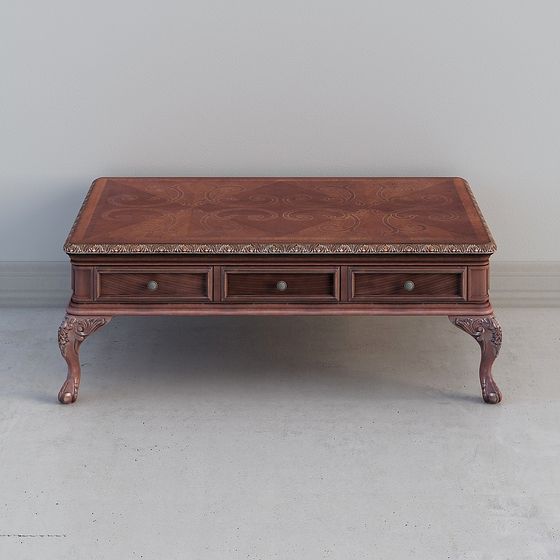 Chic Vintage Coffee Table 3D model for Modern Spaces