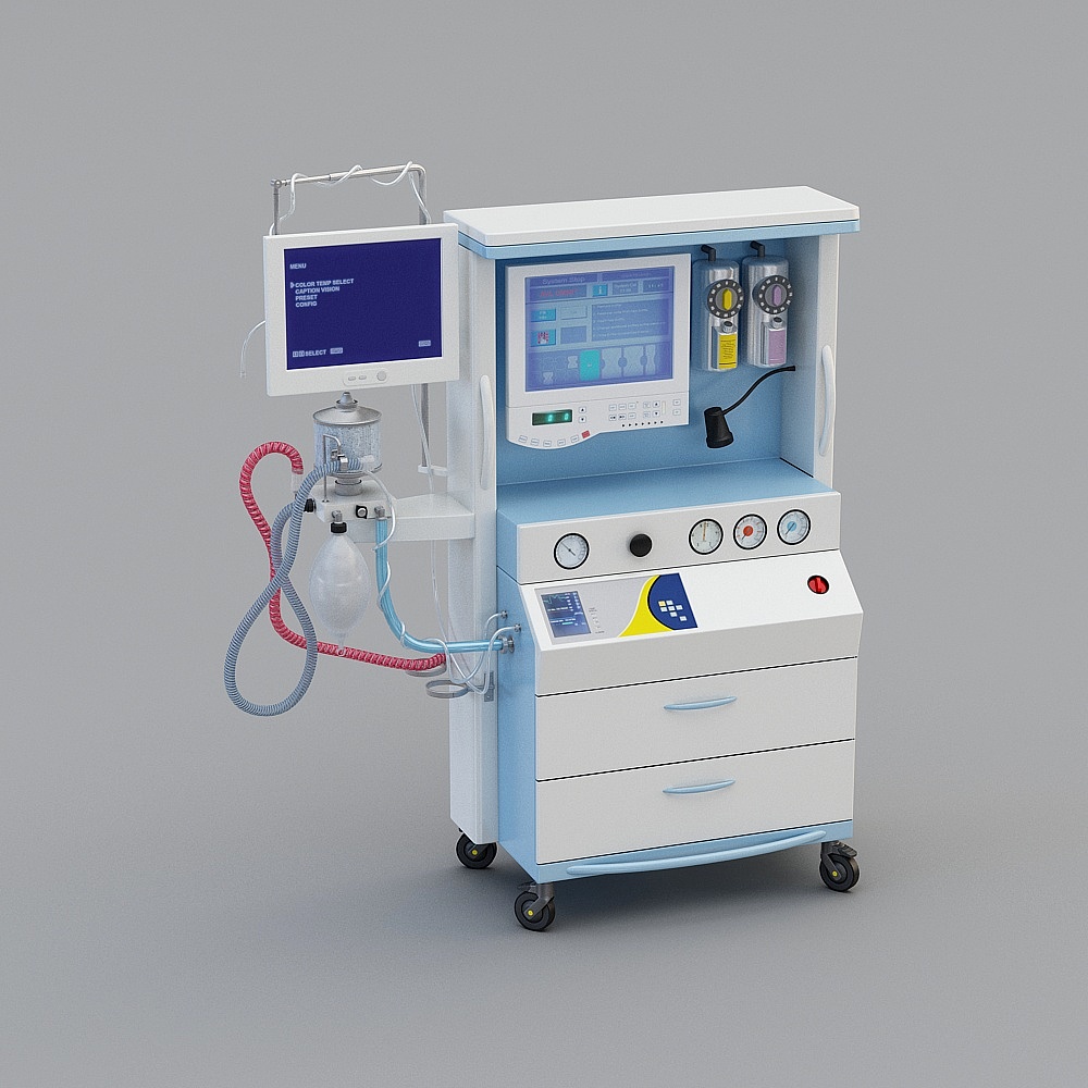 Realistic Low-Poly Ventilator 3D Model