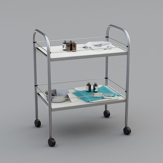 Realistic Medical Cart 3D model for Designers