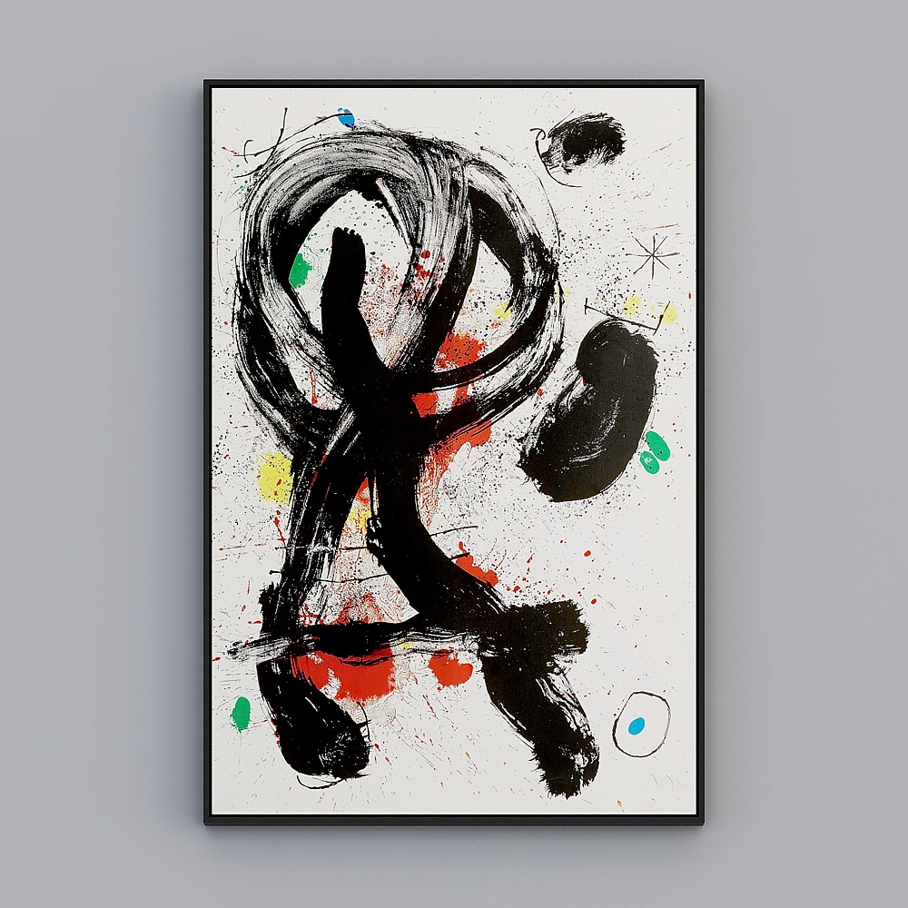 Kippe Modern Industrial Wind Bar single vertical black frame abstract 83x123cm line decoration painting wrgz-x-10